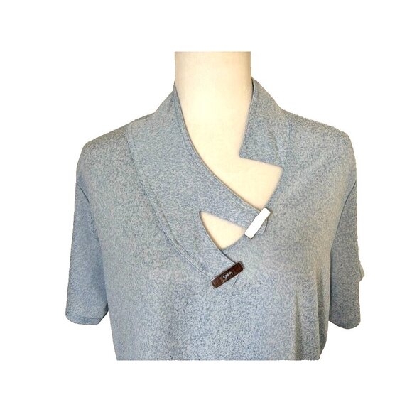 JAMIE SADOCK Short Sleeve Golf Polo Shirt Top Size XL Blue w/ Silver Buttons - Picture 2 of 7